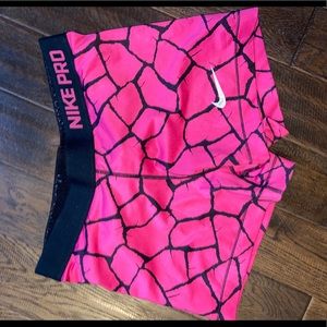 Pink and black printed Nike pro spandex